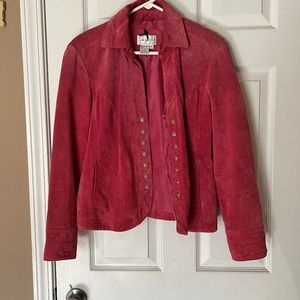 Live a Little 100% Leather Jacket, Dusty Rose colour, Small